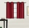 Elegant Home 2 Panels Tiers Grommets Small Window Treatment Curtain Faux Silk Insulated Blackout Drape Short Panel 28 W X 36 L Each for Kitchen Bathroom or Any Small Window D24 Burgundy