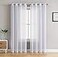 HLC.ME HLCME 2 Piece Semi Sheer Voile Light Filtering Window Curtain Grommet Panels for Bedroom Living Room Dining Room White 54 W x 132 inch Long