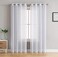 HLC.ME HLCME 2 Piece Semi Sheer Voile Light Filtering Window Curtain Grommet Panels for Bedroom Living Room Dining Room White 54 W x 132 inch Long