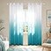 KOUFALL Coastal Teal Ombre Sheer Curtains for Living Room 84 Inch Long Beach Theme Patterned Blue Green Turquose Voile Sheers Summer Beachy Curtains for Bedroom Lake House