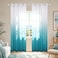 KOUFALL Coastal Teal Ombre Sheer Curtains for Living Room 84 Inch Long Beach Theme Patterned Blue Green Turquose Voile Sheers Summer Beachy Curtains for Bedroom Lake House