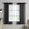 HUTO Black Sheer Curtains 45 Inch Length for Small Window Rod Pocket Sheer Drapes Panels for Kitchen Bathroom2 Panels 52 by 45 Inches Long