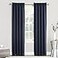 Sun Zero Easton Energy Saving Blackout Rod Pocket Curtain Panel 40 x 84 Navy Blue
