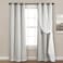Lush Decor Sheer Grommet Curtains With Insulated Blackout Lining Window Curtain Panels Pair 38W x 84L Light Gray Curtain With Sheer Overlay Elegant Blackout Curtains for Bedroom