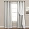 Lush Decor Sheer Grommet Curtains With Insulated Blackout Lining Window Curtain Panels Pair 38W x 84L Light Gray Curtain With Sheer Overlay Elegant Blackout Curtains for Bedroom