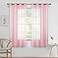 MIULEE 2 Panels Pink Semi Sheer Window Curtains Spring Elegant Grommet Top Window Voile DrapesTreatment Linen Textured Panels for Bedroom Living Room 54X63 Inches