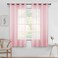 MIULEE 2 Panels Pink Semi Sheer Window Curtains Spring Elegant Grommet Top Window Voile DrapesTreatment Linen Textured Panels for Bedroom Living Room 54X63 Inches
