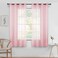 MIULEE 2 Panels Pink Semi Sheer Window Curtains Spring Elegant Grommet Top Window Voile DrapesTreatment Linen Textured Panels for Bedroom Living Room 54X63 Inches