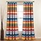 Lush Decor Boho Stripe Window Curtain Bohemian Geomatric Floral Design Panel Pair 52 W x 84 L Turquoise Tangerine