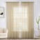 MIULEE 2 Panels Solid Color Sheer Window Curtains Elegant Window Voile PanelsDrapesTreatment for Bedroom Living Room 54X96 Inches Beige