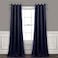 Lush Decor Insulated Grommet Blackout Window Curtain Panels Pair 52 W x 84 L Navy Classic Modern Design Chic Window Decor Long Curtains For Living Room Bedroom Or Dining Room