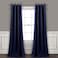Lush Decor Insulated Grommet Blackout Window Curtain Panels Pair 52 W x 84 L Navy Classic Modern Design Chic Window Decor Long Curtains For Living Room Bedroom Or Dining Room