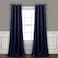 Lush Decor Insulated Grommet Blackout Window Curtain Panels Pair 52 W x 84 L Navy Classic Modern Design Chic Window Decor Long Curtains For Living Room Bedroom Or Dining Room
