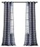 Lush Decor Farmhouse Textured Grommet Sheer Window Curtain Panel Pair 38W x 84L Navy