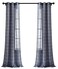 Lush Decor Farmhouse Textured Grommet Sheer Window Curtain Panel Pair 38W x 84L Navy