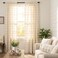 Piper Classics Farmcloth Stripe Panel Curtains Set of 2 96 Long Urban Rustic Farmhouse Style Curtain Natural Cream Woven wBlack Stripes