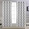 DriftAway Mason Thermal Blackout Grommet Window Curtains Geometric Trellis Pattern 2 Panels Each 52 Inch by 63 Inch Gray