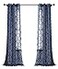 Lush Decor Navy Avon Trellis Grommet Sheer Window Curtain Panel Pair 84 x 38