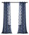 Lush Decor Navy Avon Trellis Grommet Sheer Window Curtain Panel Pair 84 x 38
