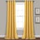 Lush Decor Insulated Grommet Blackout Window Curtain Panels Pair 52 W x 95 L Yellow Classic Modern Design Chic Window Decor Long Curtains For Living Room Bedroom Or Dining Room