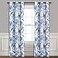 Lush Decor Farmhouse Bird and Flower Insulated Grommet Blackout Window Curtain Panel Pair 84 x 38 White and Blue