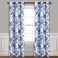 Lush Decor Farmhouse Bird and Flower Insulated Grommet Blackout Window Curtain Panel Pair 84 x 38 White and Blue