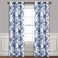 Lush Decor Farmhouse Bird and Flower Insulated Grommet Blackout Window Curtain Panel Pair 84 x 38 White and Blue