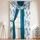 YHSF Sheer Curtains Laura Collection 4 Panel Set 84 Inches Long Elegant Curtains for Bedroom More Valances with Beads 2 tiebacks 55 x 84 Easy Install Multicolor Turquoise Blossom