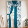 YHSF Sheer Curtains Laura Collection 4 Panel Set 84 Inches Long Elegant Curtains for Bedroom More Valances with Beads 2 tiebacks 55 x 84 Easy Install Multicolor Turquoise Blossom