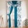 YHSF Sheer Curtains Laura Collection 4 Panel Set 84 Inches Long Elegant Curtains for Bedroom More Valances with Beads 2 tiebacks 55 x 84 Easy Install Multicolor Turquoise Blossom