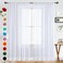 SpaceDresser Basic Rod Pocket Sheer Voile Window Curtain Panels White 1 Pair 2 Panels 52 Width 90 Inch Long for Kitchen Bedroom Children Living Room YardWhite52 W x 90 L