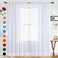 SpaceDresser Basic Rod Pocket Sheer Voile Window Curtain Panels White 1 Pair 2 Panels 52 Width 90 Inch Long for Kitchen Bedroom Children Living Room YardWhite52 W x 90 L