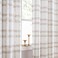 Randall Brown White Light Filtering Drapes 54 Inch Long with Nickel GrommetSemiSheer LinenLook Plaid Curtains with Soft TouchHeavy Rustic Farmhouse Style for Living Room54x54 2 Panels