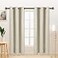 LORDTEX Linen Look Textured Blackout Curtains with Thermal Insulated Liner Heavy Thick Grommet Window Drapes for Bedroom 40 x 63 Inches Ivory Set of 2 Panels