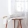 HOMEIDEAS White Sheer Curtains 52 X 84 Inches Long 2 Panels Embroidered Leaf Pattern Pocket Faux Linen Floral Semi Sheer Voile Window CurtainsDrapes for Bedroom Living Room