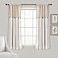 Lush Decor Linen Button Farmhouse Curtains Single Panel Pleated Two Tone Design 40W x 63L Linen