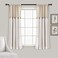 Lush Decor Linen Button Farmhouse Curtains Single Panel Pleated Two Tone Design 40W x 63L Linen