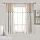 Lush Decor Linen Button Farmhouse Curtains Single Panel Pleated Two Tone Design 40W x 63L Linen