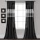 Lush Decor Night Sky Window Curtain Panel Single 42W x 84L Black Sequin Backdrop Curtain Room Darkening Curtains For Bedroom Glam Decor