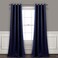 Lush Decor Insulated Grommet Blackout Window Curtain Panels Pair 52 W x 95 L Navy Classic Modern Design Chic Window Decor Long Curtains For Living Room Bedroom Or Dining Room
