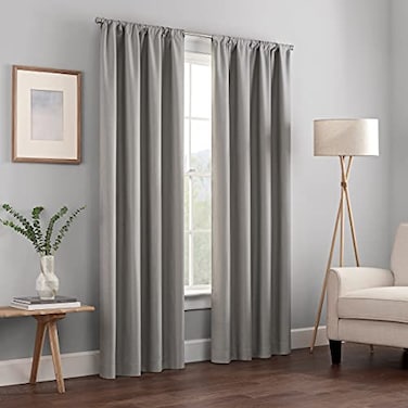Eclipse ECLIPSE Kendall Modern Blackout Thermal Rod Pocket Window Curtain for Bedroom or Living Room 1 Panel 42 X 84 Grey