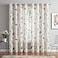 July Joy Printed Sheer Curtains Linen Textured for Living Room Floral Leaf Design Farmhouse Style Window Panel Drapes Set Grommet Treatment for Bedroom Dining 52 x 96 inch Brown