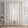 July Joy Printed Sheer Curtains Linen Textured for Living Room Floral Leaf Design Farmhouse Style Window Panel Drapes Set Grommet Treatment for Bedroom Dining 52 x 96 inch Brown
