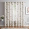 July Joy Printed Sheer Curtains Linen Textured for Living Room Floral Leaf Design Farmhouse Style Window Panel Drapes Set Grommet Treatment for Bedroom Dining 52 x 96 inch Brown