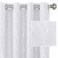 H.VERSAILTEX HVERSAILTEX White Curtains for Bedroom Foil Print Twig Tree Branch Thermal Insulated Grommet Curtain Drapes Light Blocking Thick Soft Window Curtains for Living 52 x 96 Inch 2 Panels Pure