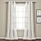 Lush Decor Farmhouse Textured Grommet Sheer Window Curtain Panel Pair 38W x 95L White