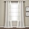 Lush Decor Farmhouse Textured Grommet Sheer Window Curtain Panel Pair 38W x 95L White
