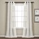 Lush Decor Farmhouse Textured Grommet Sheer Window Curtain Panel Pair 38W x 95L White
