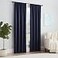 Eclipse ECLIPSE Solid Thermapanel Modern Room Darkening Rod Pocket Window Curtain for Bedroom 1 Panel 54 x 54 Navy