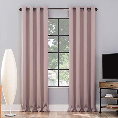 Sun Zero Nordic 2pack Theater Grade Extreme 100 Blackout Grommet Curtain Panel Pair 52 x 84 Blush